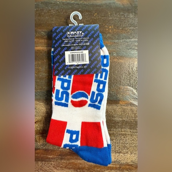 Pepsi Crew Socks | Red White Blue Logo | Unisex Size 6–13 NWT - Picture 2 of 2